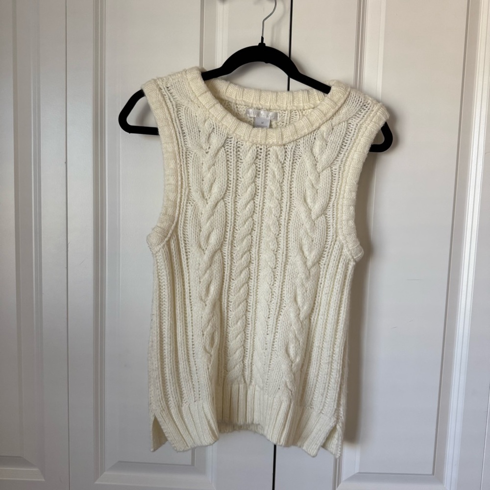 Design History Cream Cable Knit Sweater Vest